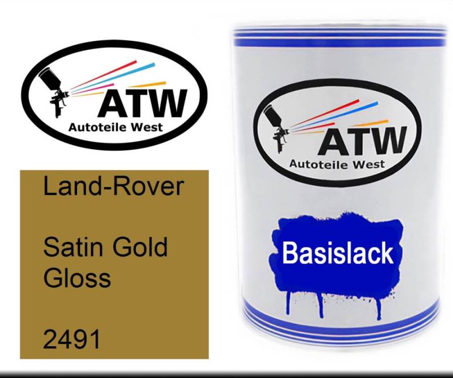 Land-Rover, Satin Gold Gloss, 2491: 500ml Lackdose, von ATW Autoteile West.